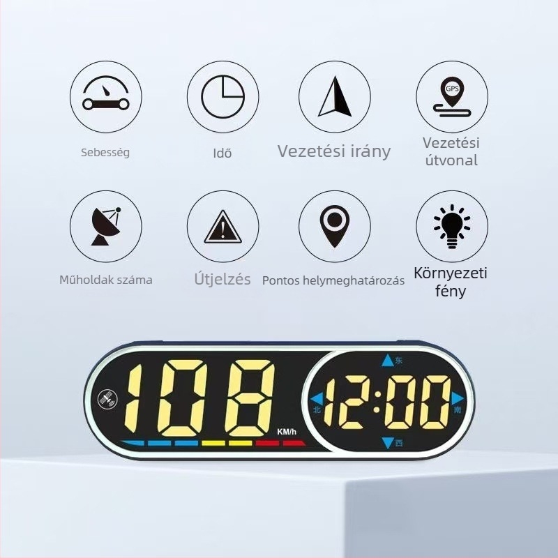HUD autófej kijelző K-11 univerzális Beidou GPS USB 130 g