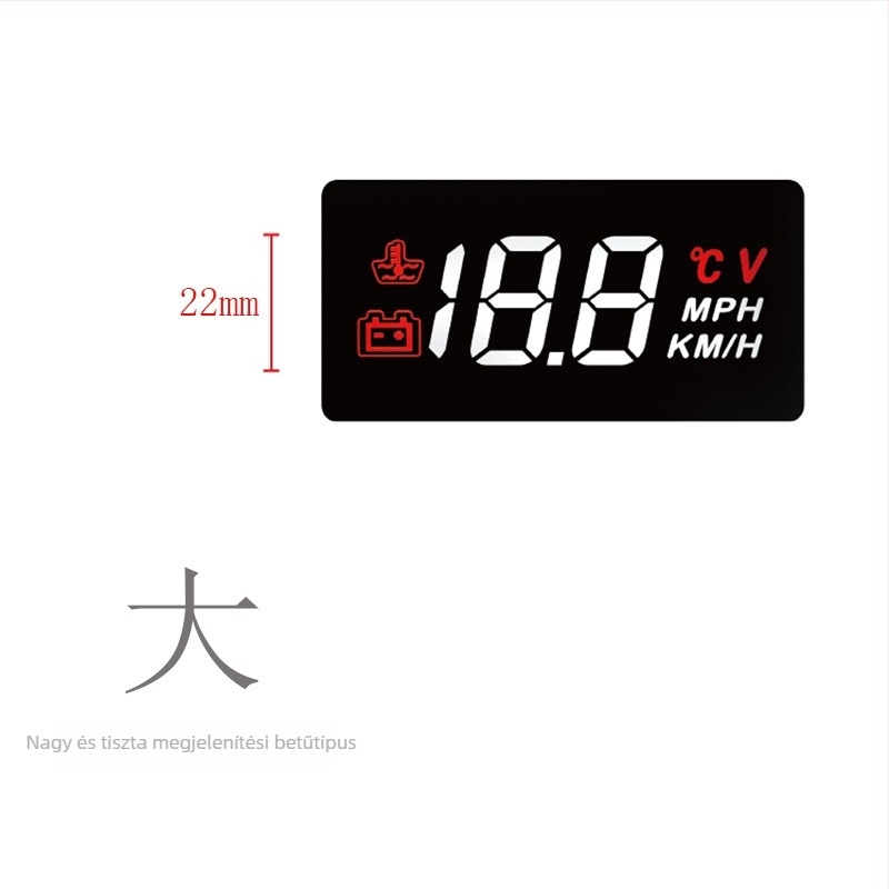 Yi Tu A100 OBD HUD autóhoz LED kijelzővel, 1296 felbontás, OBD-tápellátás