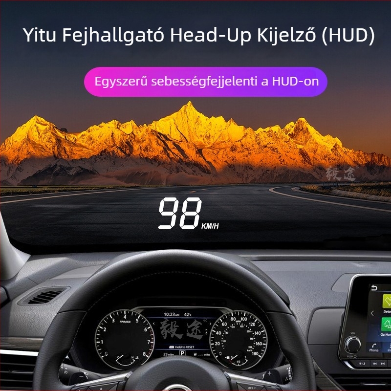 Yi Tu A100 OBD HUD autóhoz LED kijelzővel, 1296 felbontás, OBD-tápellátás