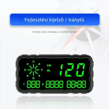General Tian autó HUD C3012 GPS-szel, sebességmérővel, odométerrel, gyorshajtás-figyelő és iránytűvel — univerzális kompatibilitás