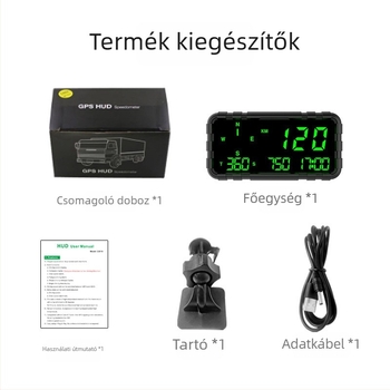General Tian autó HUD C3012 GPS-szel, sebességmérővel, odométerrel, gyorshajtás-figyelő és iránytűvel — univerzális kompatibilitás