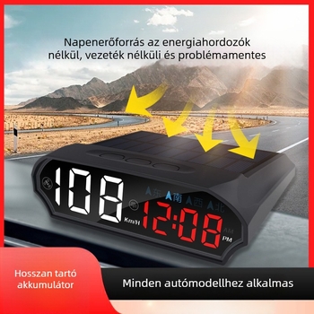Napelemes HUD autóhoz radaros sebességmérővel, vezeték nélküli GPS, egyszerű kivitel — AOEDI márka, Shenzhen eredetű, USB tápegység, Tömeg 0,2 kg