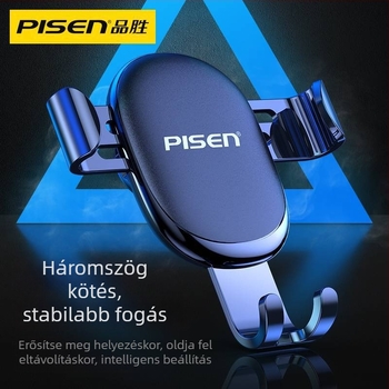 Autótelefon-tartó gravitációs érzékelővel, szellőzőnyílásba szerelhető, univerzális, műanyag