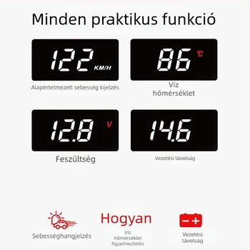 Autó HUD kijelző A100, OBD-projekció, akkumulátoros tápegység, kézi vezérlés