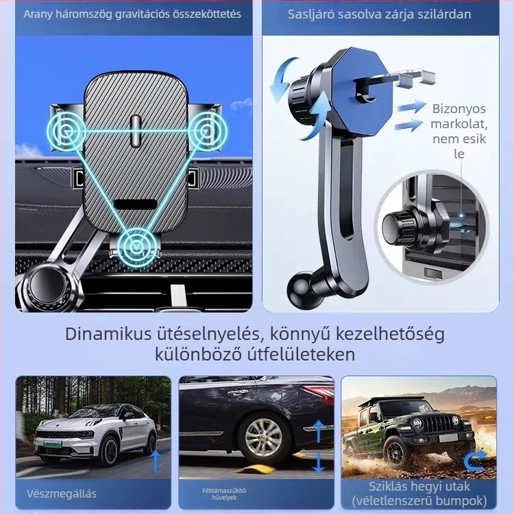 NXC autótelefon-tartó légkivezetőhöz, univerzális, műanyag, snap-on szerelés