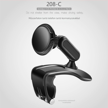 Autótelefon-tartó | ABS anyag | Univerzális modell 202-C | Anti-shake funkció | Általános kompatibilitás