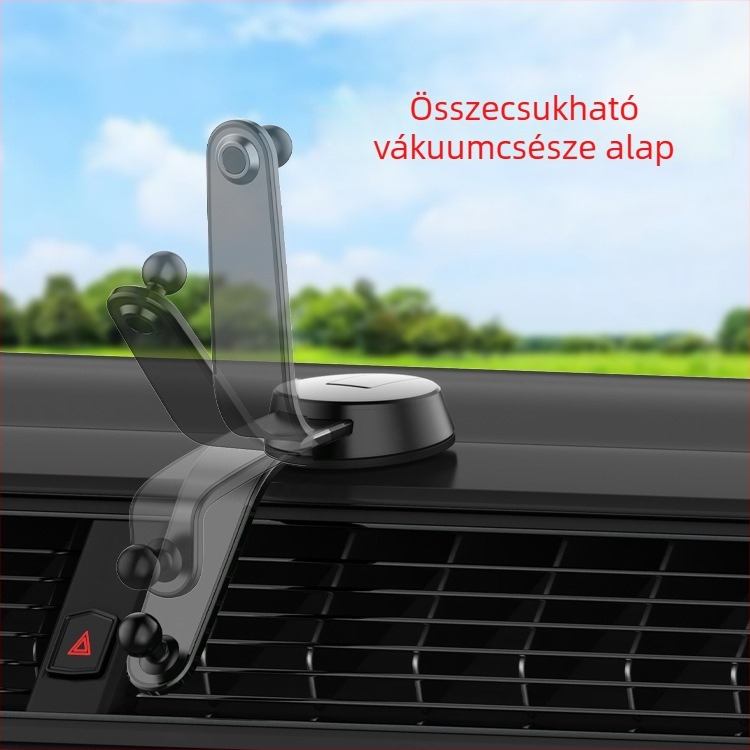 Autóstelefon-tartó 360°-ban hajlékony vákuumbázissal (Anyag: Műanyag; Testreszabás elérhető; Licenszelt magán márka)