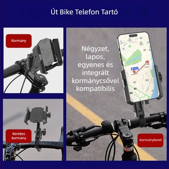 Kerékpártelefon-tartó – autó-montázs típusú tartó út- és terepkerékpárokhoz, elektromos kerékpárokhoz, faanyagú, általános stílus