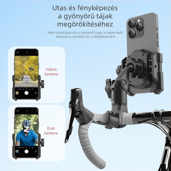 Kerékpártelefon-tartó – autó-montázs típusú tartó út- és terepkerékpárokhoz, elektromos kerékpárokhoz, faanyagú, általános stílus