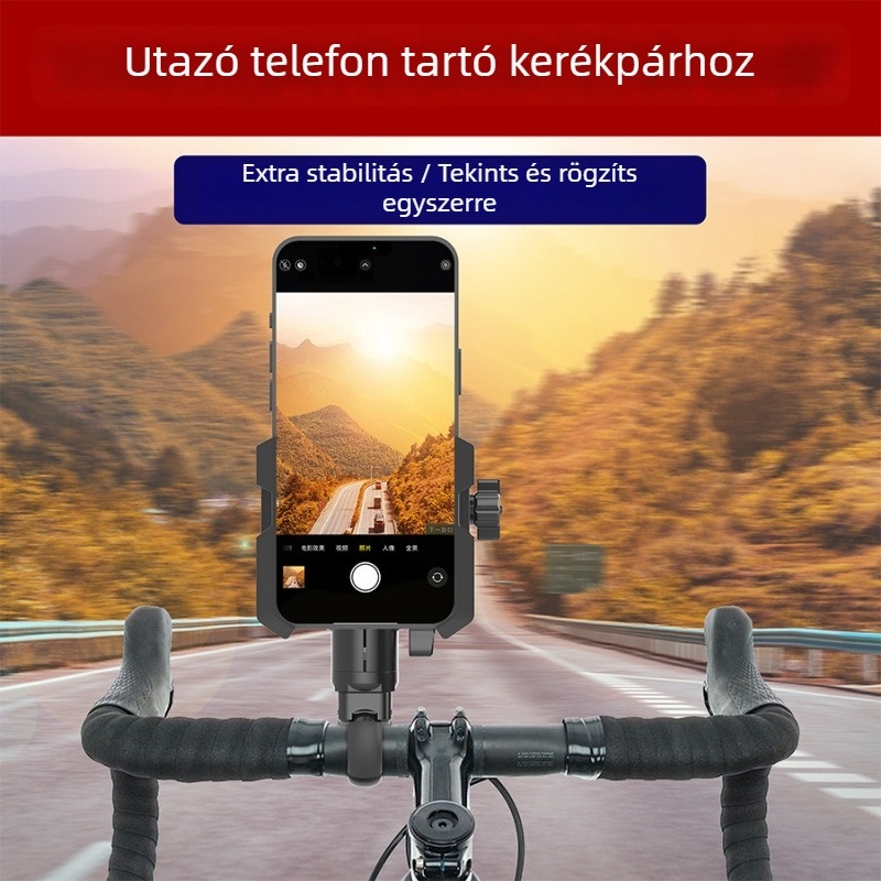Kerékpártelefon-tartó – autó-montázs típusú tartó út- és terepkerékpárokhoz, elektromos kerékpárokhoz, faanyagú, általános stílus
