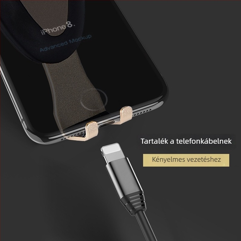 360°-os forgó autótelefon-tartó, szilikon csepp alakú csipesz a légkivezető nyílásba, navigációhoz
