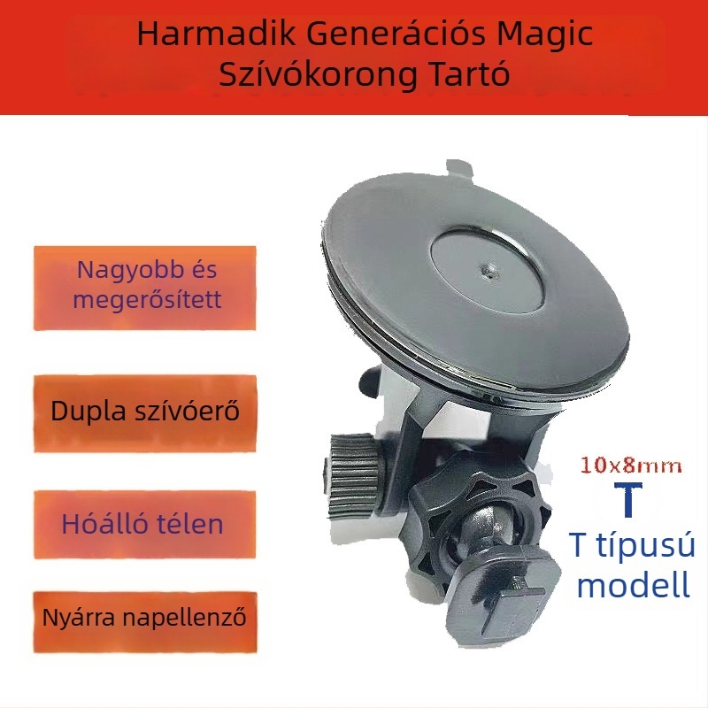 Autó DVR tartó szilikon szívófejjel, T-alakú alap, univerzális kompatibilitás, modell X-17