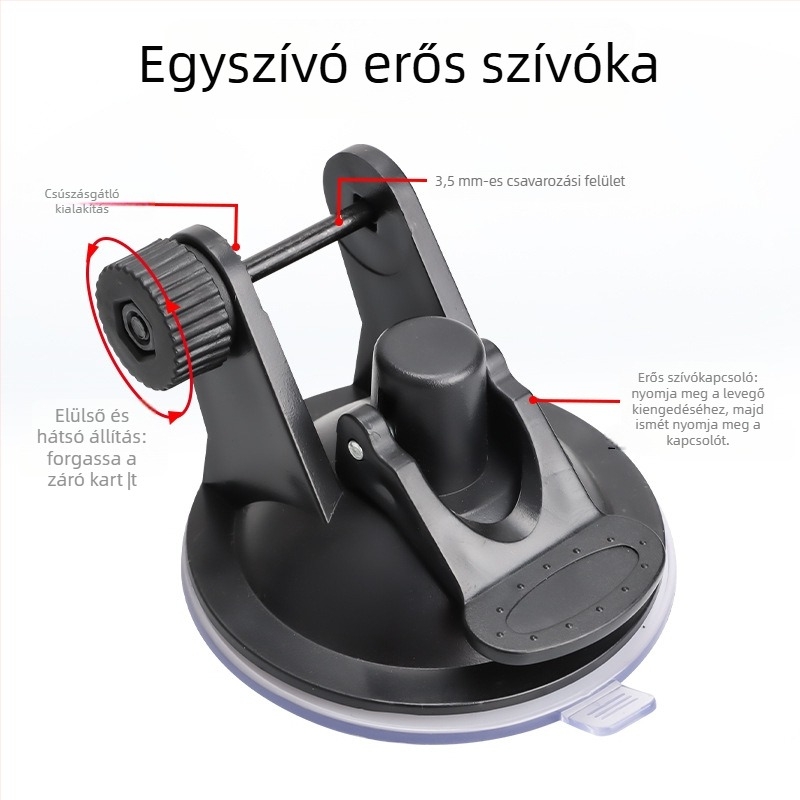 Autóba szerelhető telefontartó erős szívófejjel, 4KG+ tapadás, XFH, műanyag