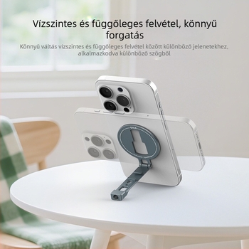 Mágneses alumínium ötvözetű állvány MagSafe-kel, összecsukható, kettős cold shoe