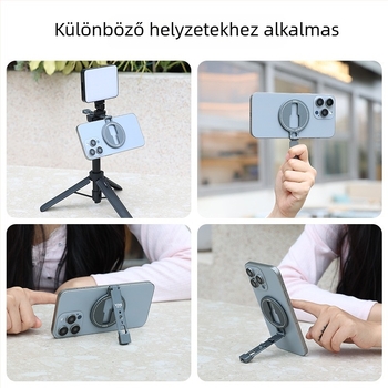 Mágneses alumínium ötvözetű állvány MagSafe-kel, összecsukható, kettős cold shoe