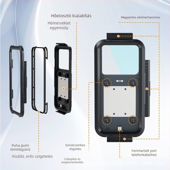 Mágneses telefon-tartó motorkerékpárokhoz és elektromos járművekhez – ABS, egyszerű stílus, testreszabható