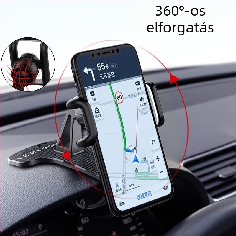 HUD-es autós telefontartó, snap-on rögzítés a műszerfalhoz navigációhoz