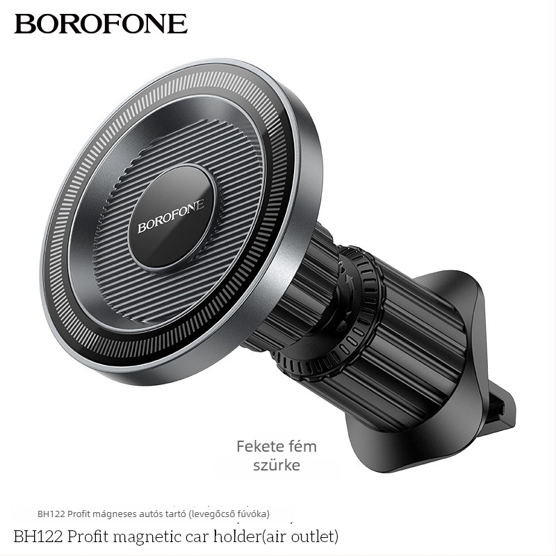 BOROFONE BH122 Autóban használható mágneses kör alakú tartó telefonhoz a klímaberendezés ventilációs nyílásához, snap-in, univerzális, PC+ABS