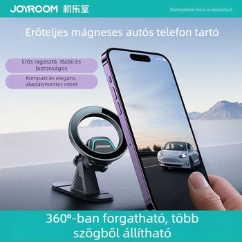 Mágneses autótelefon-tartó, ragasztós műszerfal-tartó, univerzális, ABS és PC