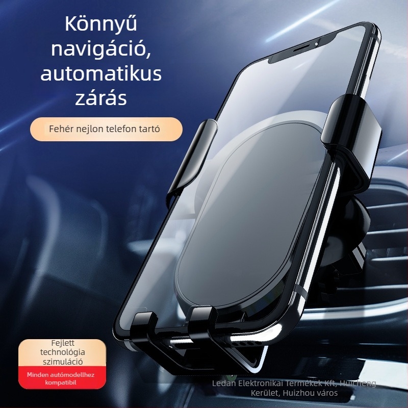 Autótelefon-tartó – szellőzőrostélyhoz illeszkedő tartó, mobiltelefonhoz, autóban használható