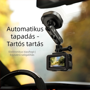 Föntfelvételi állvány akciókamerákhoz, autóba szerelhető elektromos vákuummal, alumíniumötvözet + ABS
