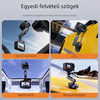 Föntfelvételi állvány akciókamerákhoz, autóba szerelhető elektromos vákuummal, alumíniumötvözet + ABS