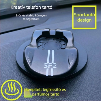 HUD telefon-tartó az autó műszerfalához (ragasztó rögzítés; 360° forgás; univerzális illeszkedés; műszerfal; 7.5W teljesítmény)