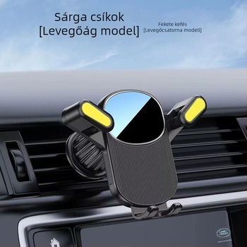 Autótelefon tartó a légcsatornára, klipszes navigációs tartóval és mágneses tartóval, műanyagból, univerzális