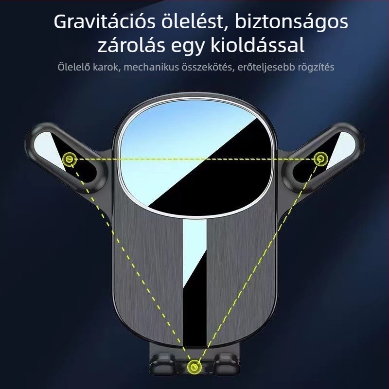 Autótelefon tartó a légcsatornára, klipszes navigációs tartóval és mágneses tartóval, műanyagból, univerzális