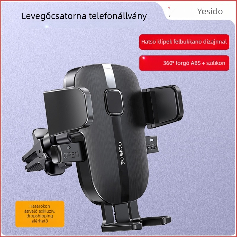 Yesido autótelefon-tartó a légcsatornába, univerzális, PC+ABS, modell C162