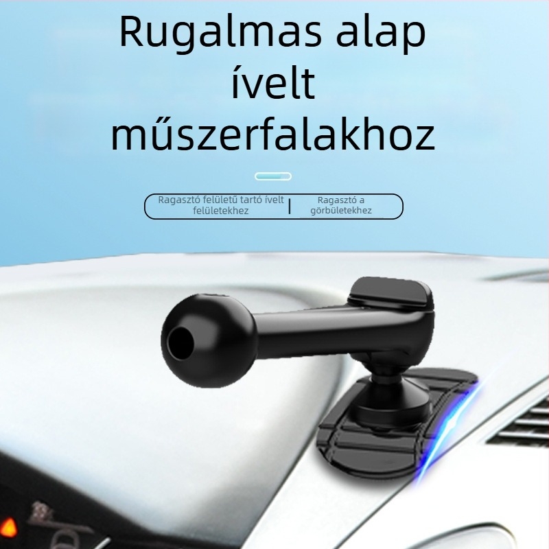 Új, fejlesztett autóba szerelhető telefon-tartó ragasztott alapformával, 360°-os forgatással