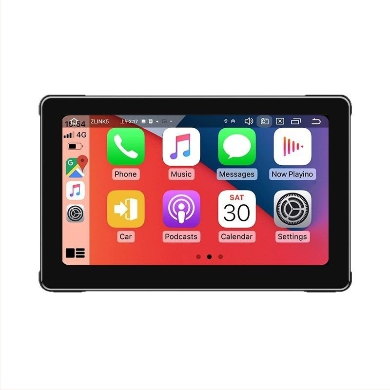 7 hüvelykes motorkerékpár dash kamera vezeték nélküli CarPlay-vel, elöl-hátul HD kettős felvétellel