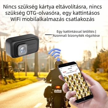Vízálló fedélzeti kamera elektromos járművekhez, kerékpárokhoz és motorkerékpárokhoz – 2K HD, WiFi kapcsolat, USB-tápellátás, OTG