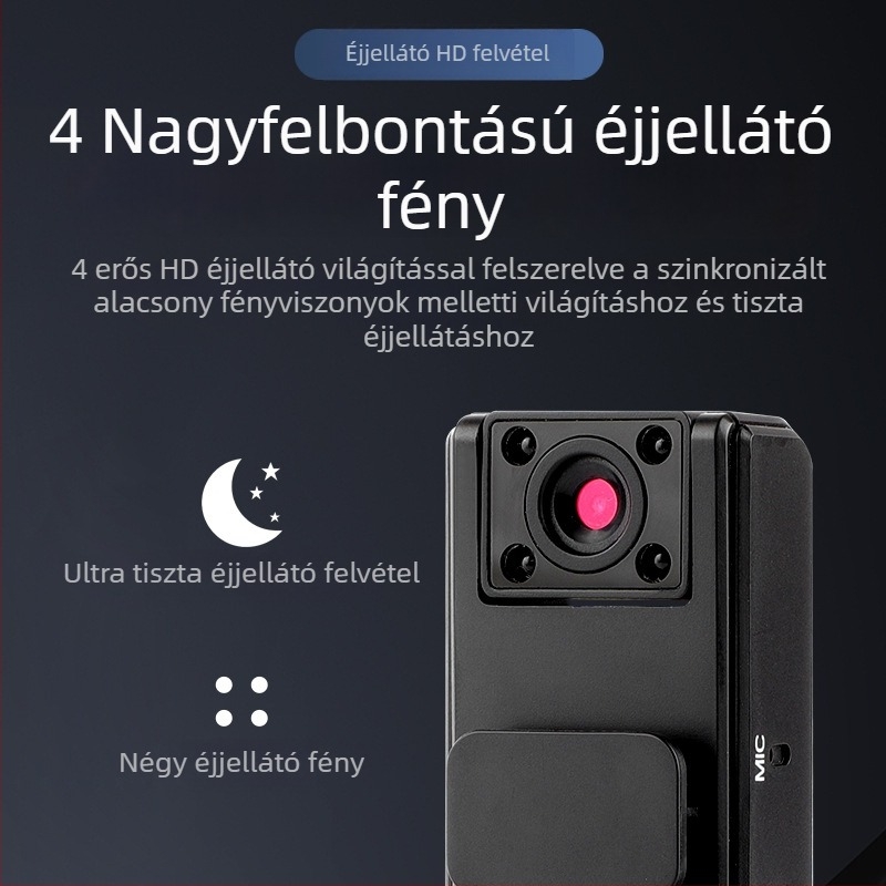 A9 Hátsó csipeszes felvételkészítő kamera, 90° látószög, 1 MP, USB, TF-kártya 128 GB-ig