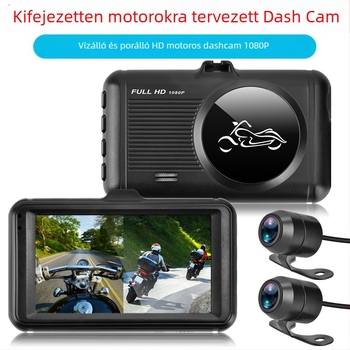 Motorkerékpár duál dash cam 1080p elöl és hátul, TF-kártya támogatás