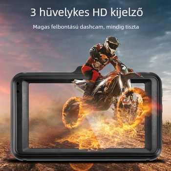 Motorkerékpár duál dash cam 1080p elöl és hátul, TF-kártya támogatás
