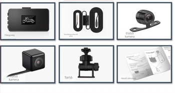 Motorkerékpár dashcam, elülső és hátsó felszerelés, 170°‑os látószög, TF-kártya 32GB-ig, modell pc31, 12V tápegység