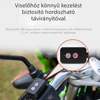 MT20 Motorkerékpár-dash kamera vízálló, kettős lencsével, 120° látószög, 2.0 MP, 3 hüvelykes kijelző, vezetékes távvezérlő
