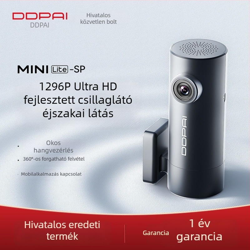 Autós dash cam 1296P, 170° látószög, továbbfejlesztett éjszakai látás, parkolás megfigyelése, 5G kapcsolódás