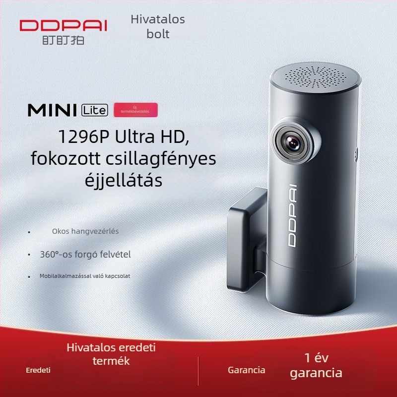 Autós dash cam 1296P, 170° látószög, továbbfejlesztett éjszakai látás, parkolás megfigyelése, 5G kapcsolódás