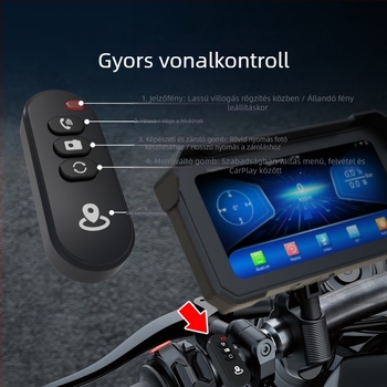 Motorkerékpár dashcam CarPlay/Android Auto, kétirányú felvétel (elöl és hátul), 1080p, 140° látószög, gumiabroncsnyomás figyelés, 256GB memória