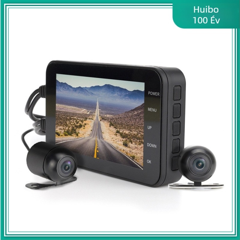 MT003 Motorkerékpár DVR – elő- és hátsó kettős felvétel, vízálló, 1080P, 140° látómező, támogatás 32GB-ig