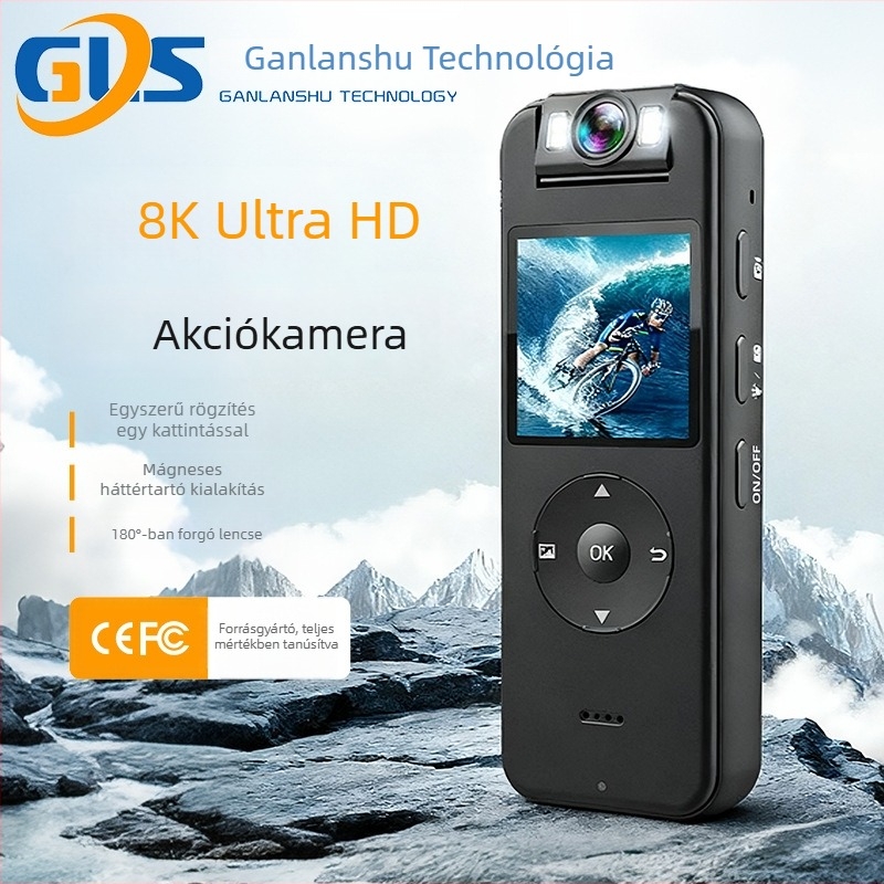 Z09 kézben tartható Wi‑Fi kamera, 1080p, 1.4" LCD, TF kártya, 5 óra akkumulátor-üzemidő