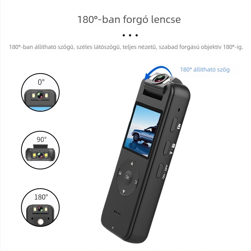 Z09 kézben tartható Wi‑Fi kamera, 1080p, 1.4" LCD, TF kártya, 5 óra akkumulátor-üzemidő