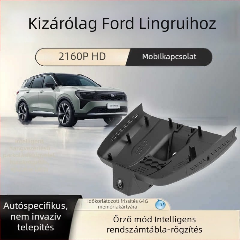 Ford Lingrui kétkamerás autós DVR, 4K Ultra tiszta éjszakai kép, rejtett vezeték nélküli telepítés