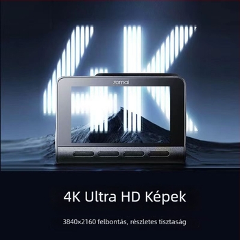 A810 autós dash kamera, 2160P 4K, elöl és hátul kettős felvétel, beépített GPS, 150° látómező