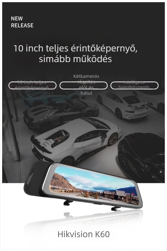 K60 megfigyelő rögzítő, 170° széles látószög, 5 MP érzékelő, TF-kártya 128 GB-ig