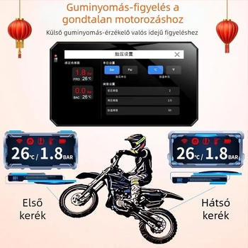 2K HD vezeték nélküli CarPlay motorkerékpár központi egység GPS navigációval és gumiabroncsnyomás‑figyeléssel – mindent egyben