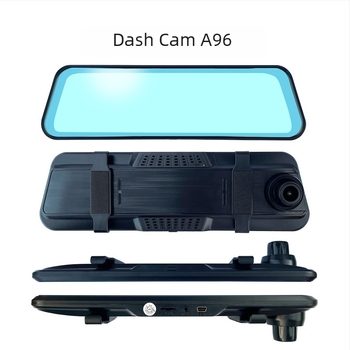 9,66 hüvelykes visszapillantó tükör dash cam dupla lencsével – 1080p éjszakai látás, tolató kép