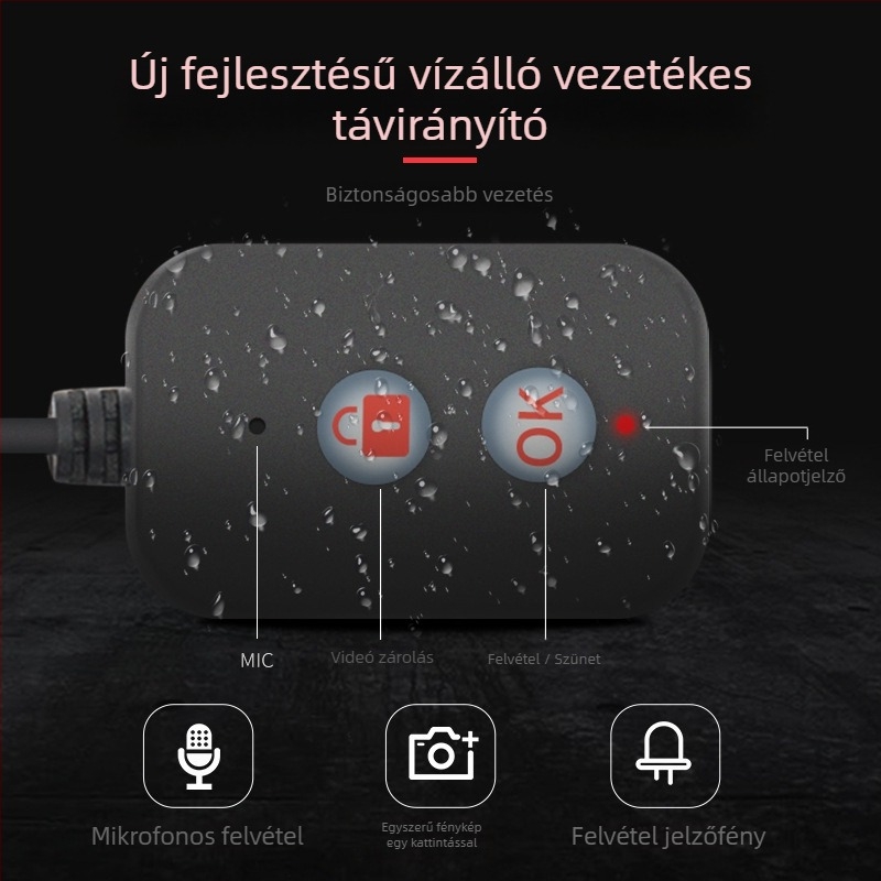 MT30A Motorkerékpár Dash Cam – 120° előre–hátra felvétel, 2MP szenzor, akár 64GB tárhely, USB interfész